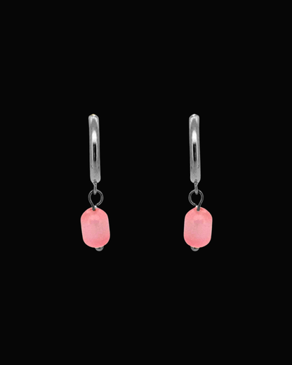 Pink Candice Gem Huggie Earrings