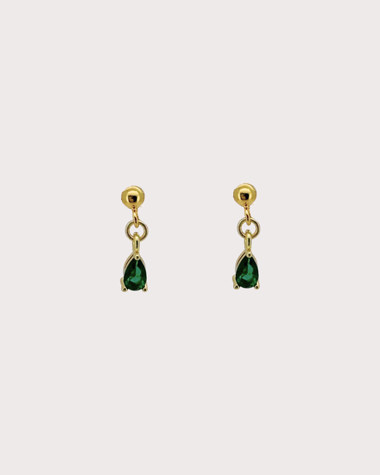 Esme Emerald Dangle Studs