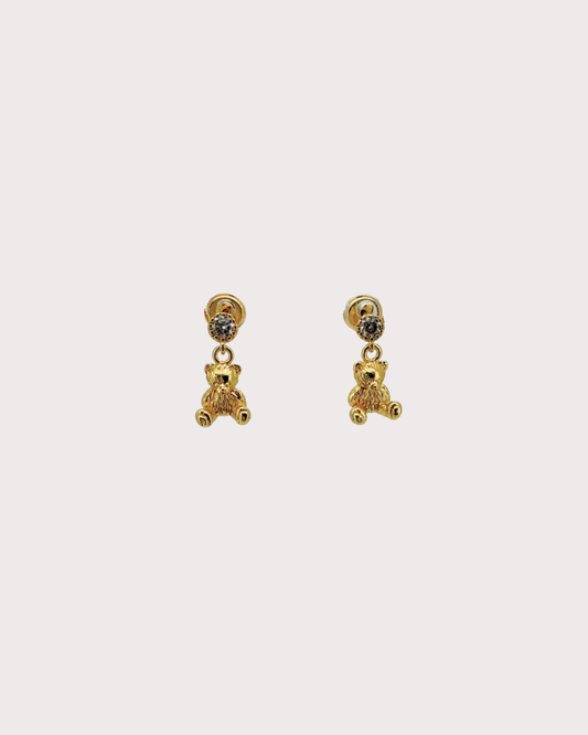 Cuddle Teddy Bear Embellished Dangle Studs