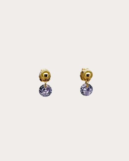 Circle Alexandrite Gemstone Dangle Studs