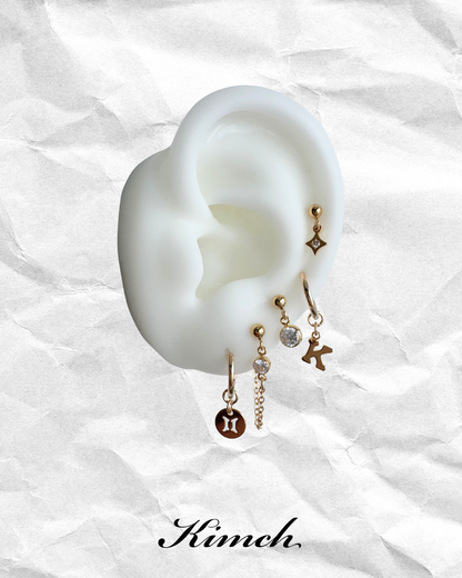 Birthstone Dangle Stud (4mm) - Gold Filled/Sterling Silver