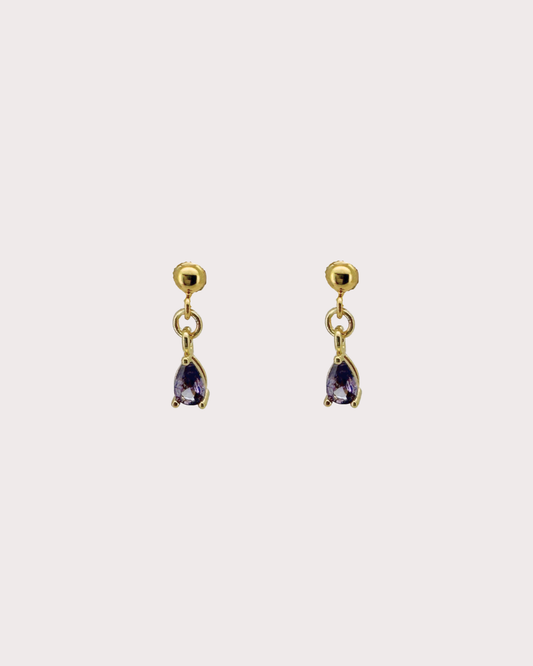Lilac Amethyst Dangle Studs