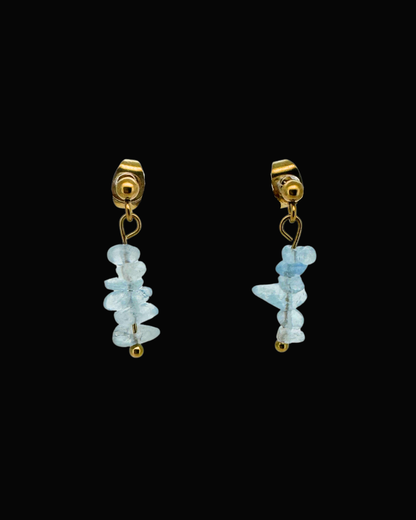 Alana Blue Fluorite Dangle Studs