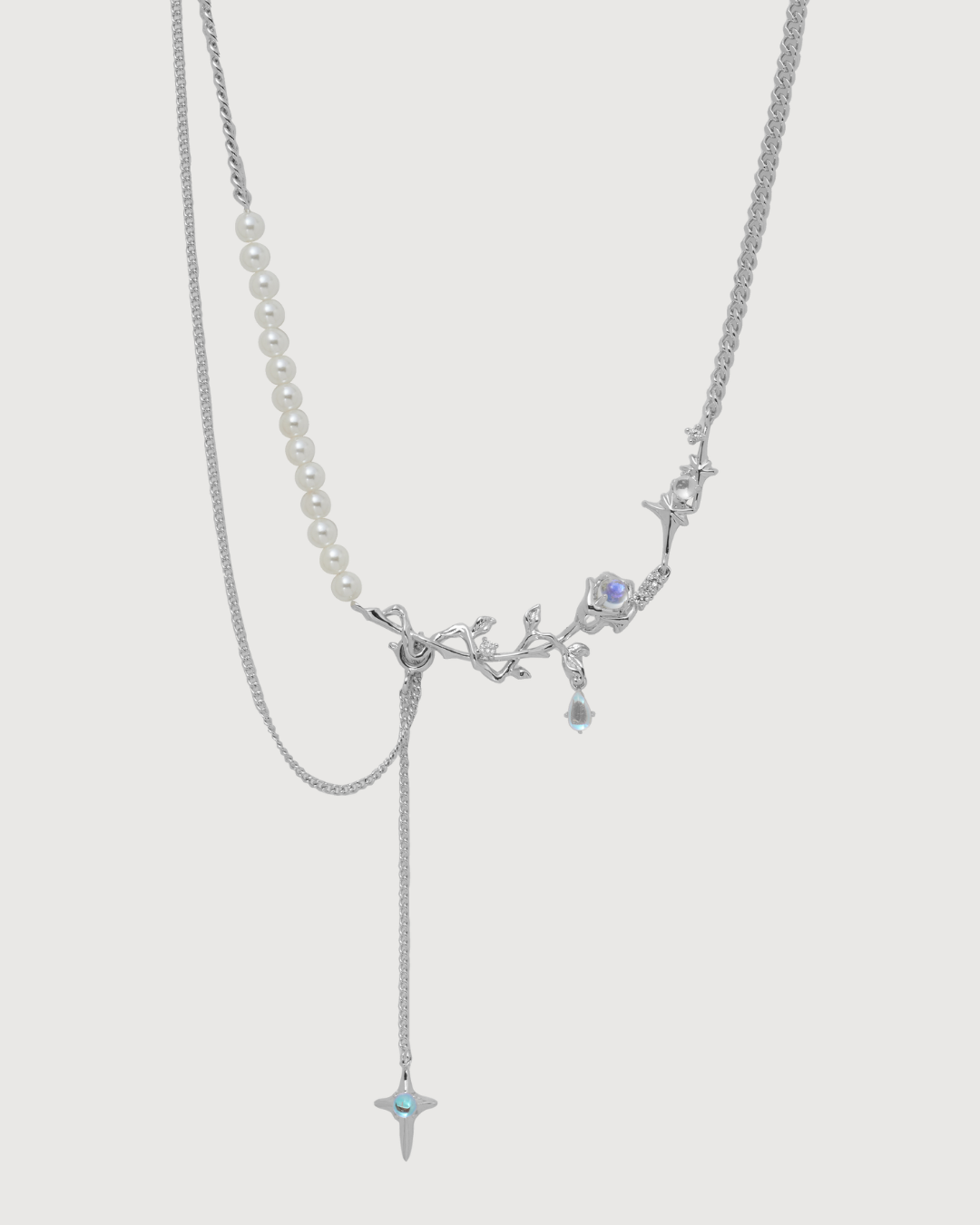 ID #17 ROSE NECKLACE [SILVER]