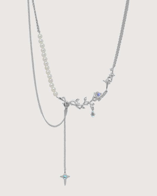 ID #17 ROSE NECKLACE [SILVER]