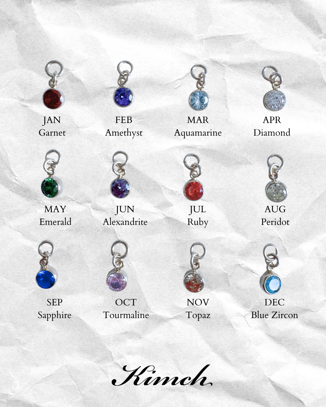 Birthstone Stud Cable Chain (3mm) - Gold Filled/Sterling Silver