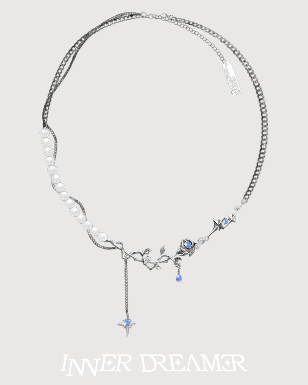 ID #17 ROSE NECKLACE [SILVER]