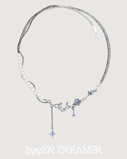 ID #17 ROSE NECKLACE [SILVER]