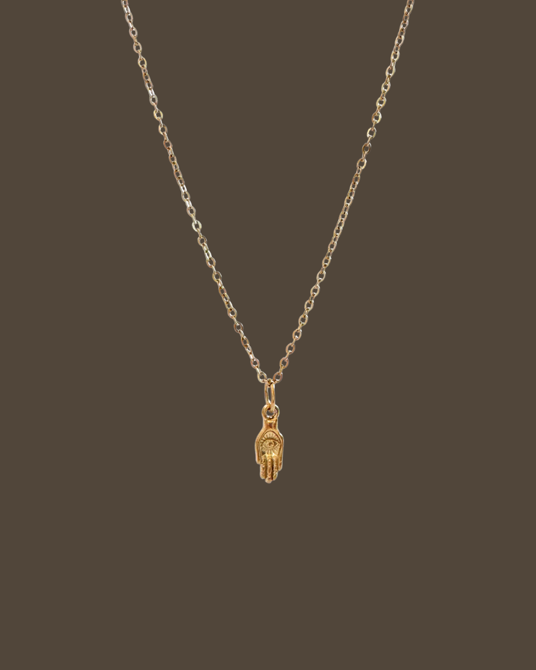 Lucia Hand Evil Eye Cable Chain Necklace