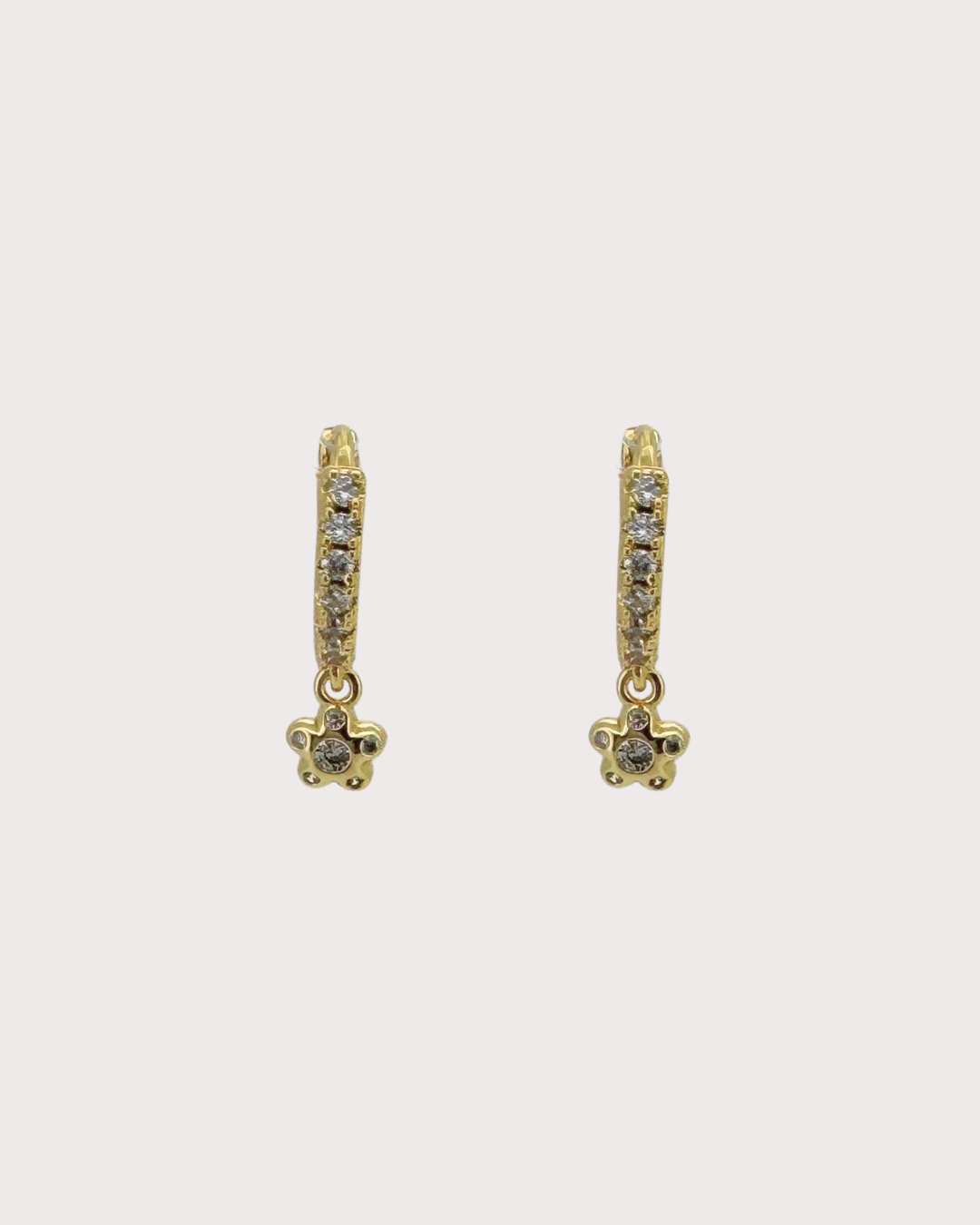 Mindy Flower White Zircon Embellished Hoops