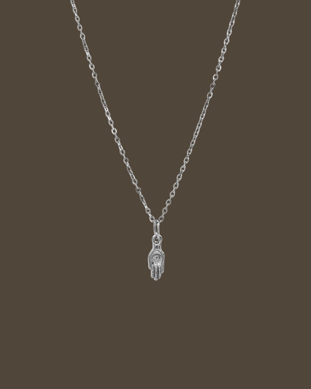 Lucia Hand Evil Eye Cable Chain Necklace