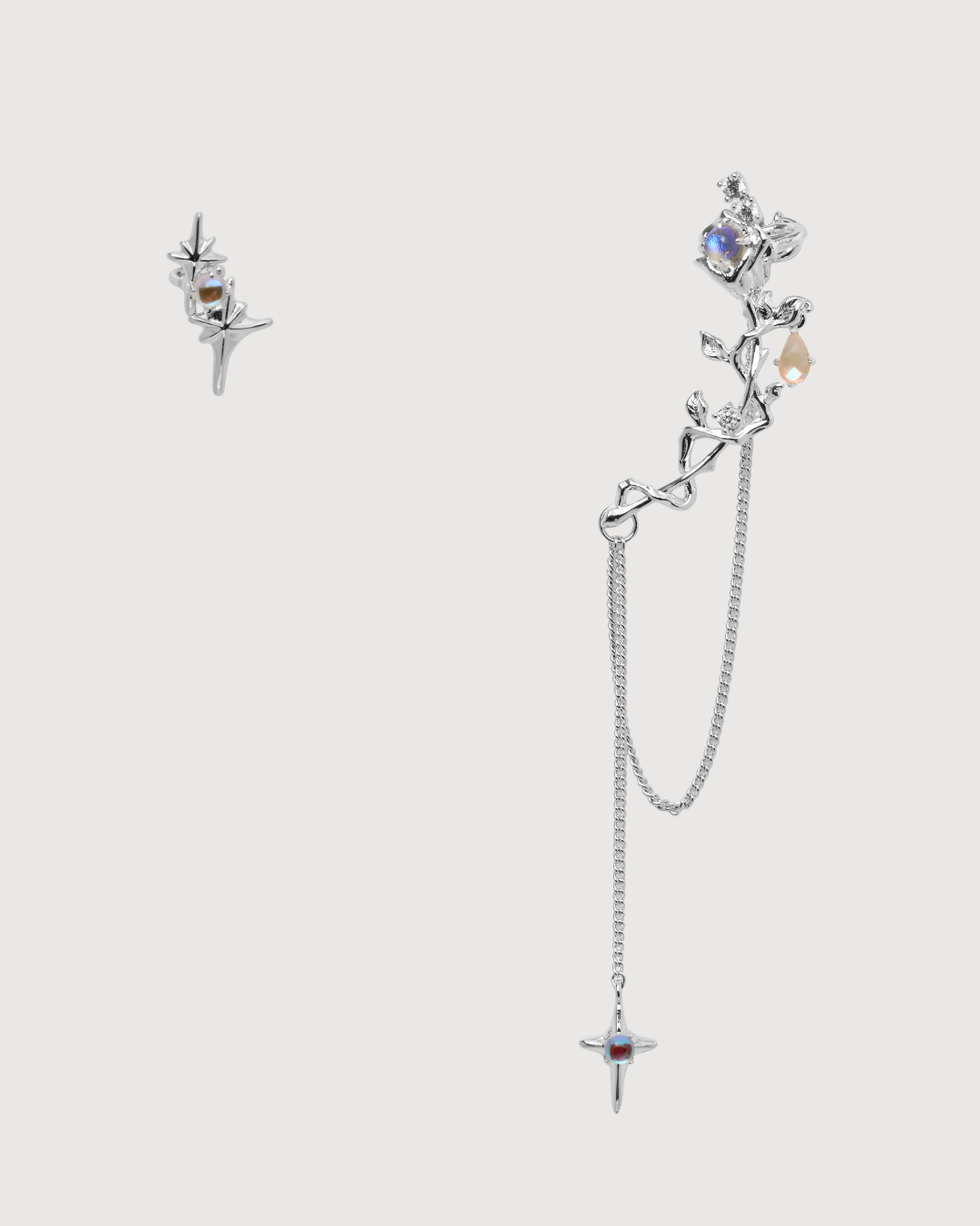 ID #18 ROSE EARRINGS [SILVER]