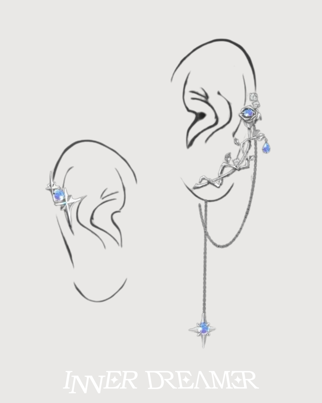 ID #18 ROSE EARRINGS [SILVER]