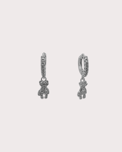 Effie Teddy White Zircon Embellished Hoops