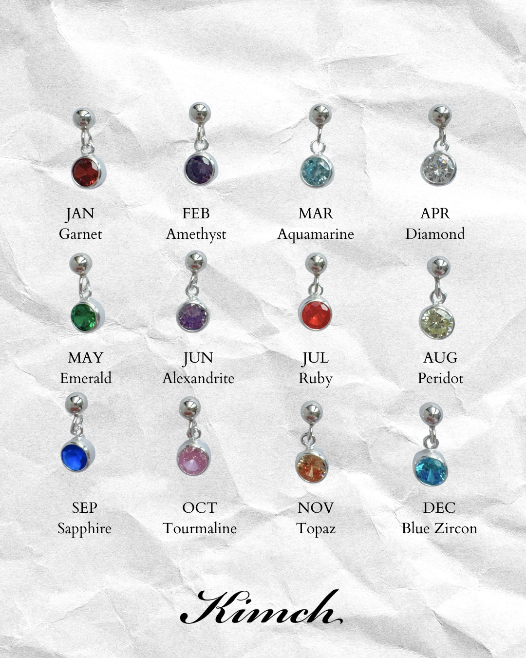 Birthstone Dangle Stud (4mm) - Gold Filled/Sterling Silver