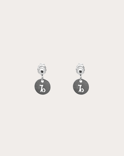 Capricorn Zodiac Disc Dangle Studs