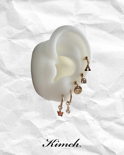 Basic Initial Dangle Stud - Gold Filled/Sterling Silver