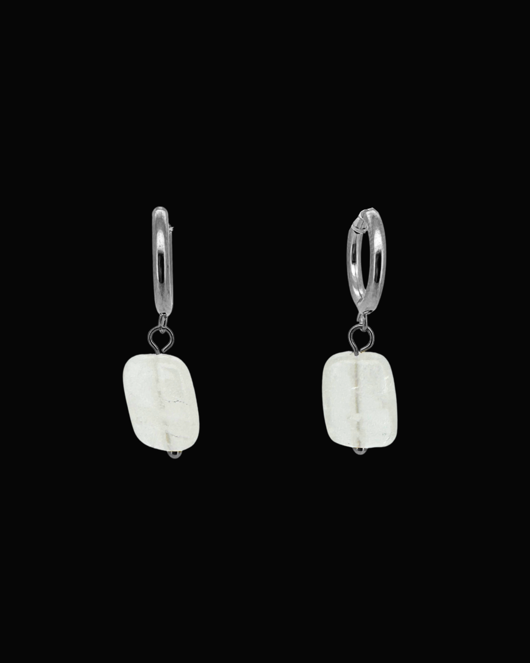 Lesa Clear Quartz Huggie Earrings
