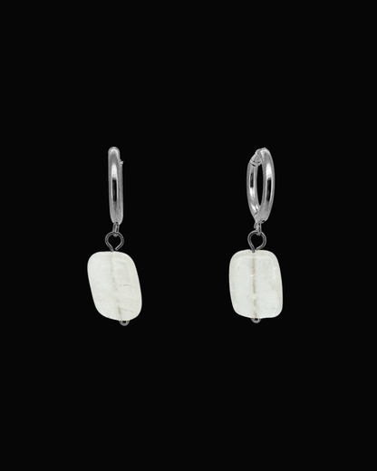 Lesa Clear Quartz Huggie Earrings