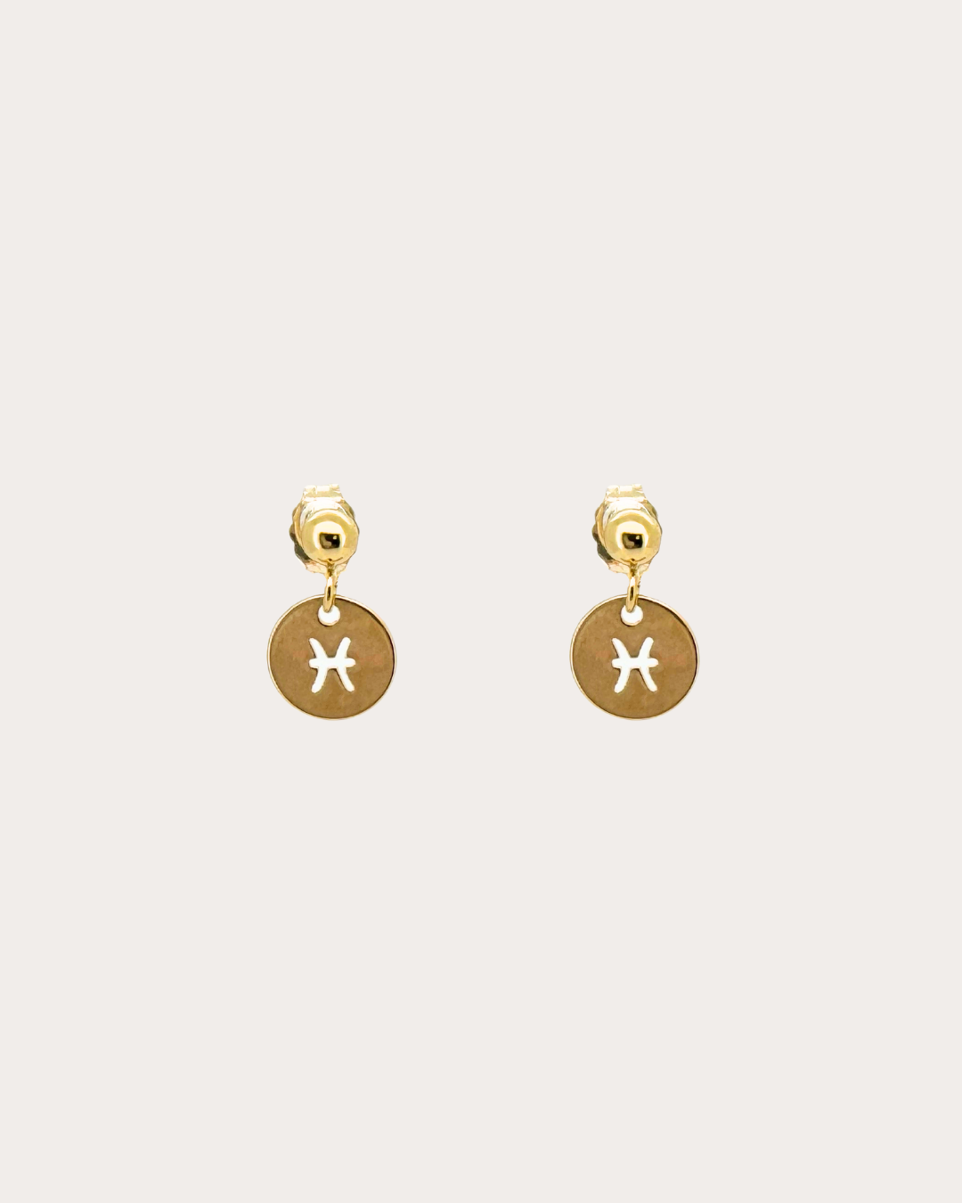 Pisces Zodiac Disc Dangle Studs