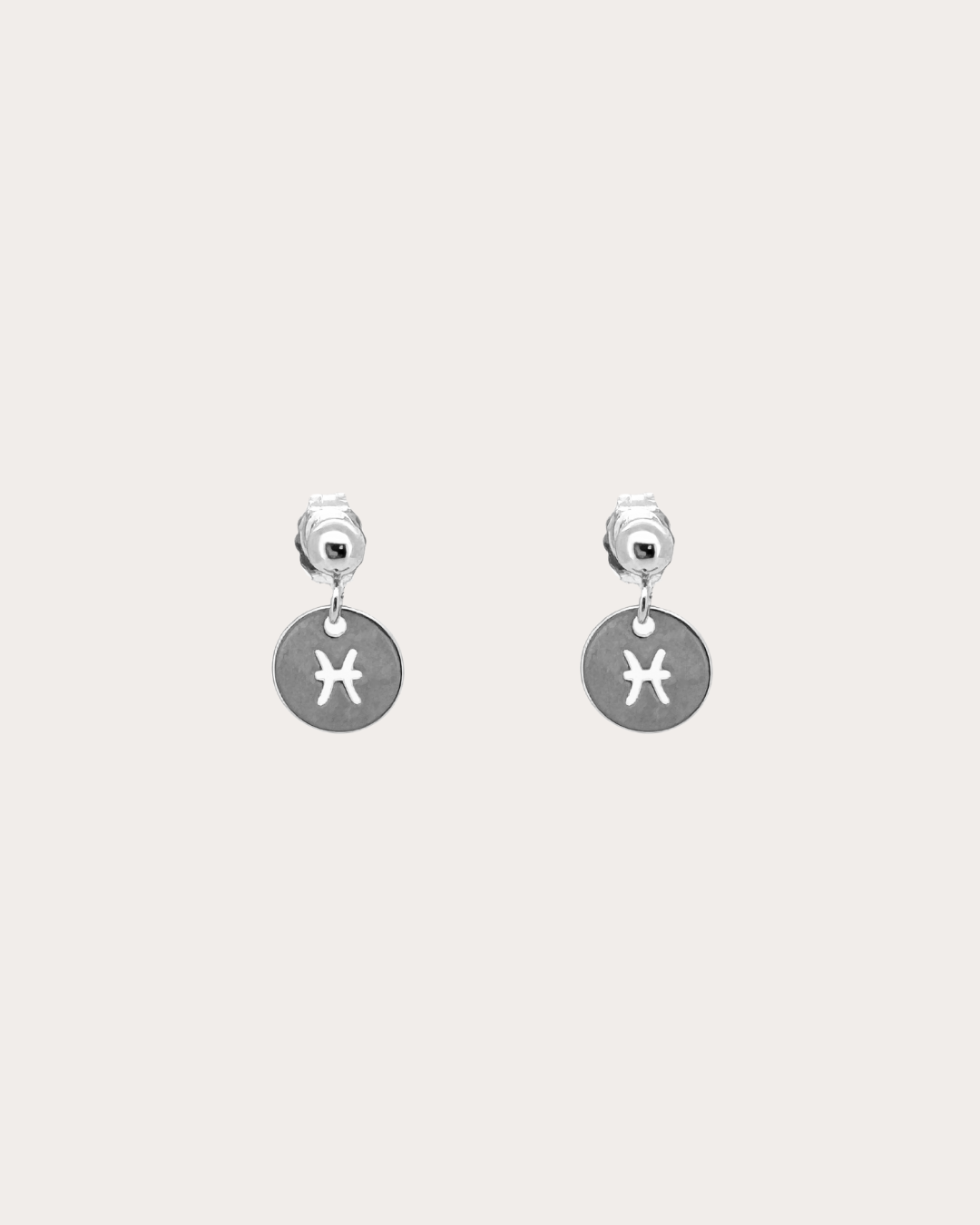 Pisces Zodiac Disc Dangle Studs