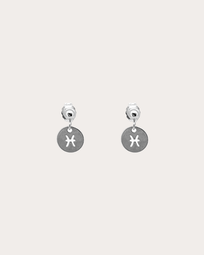 Pisces Zodiac Disc Dangle Studs