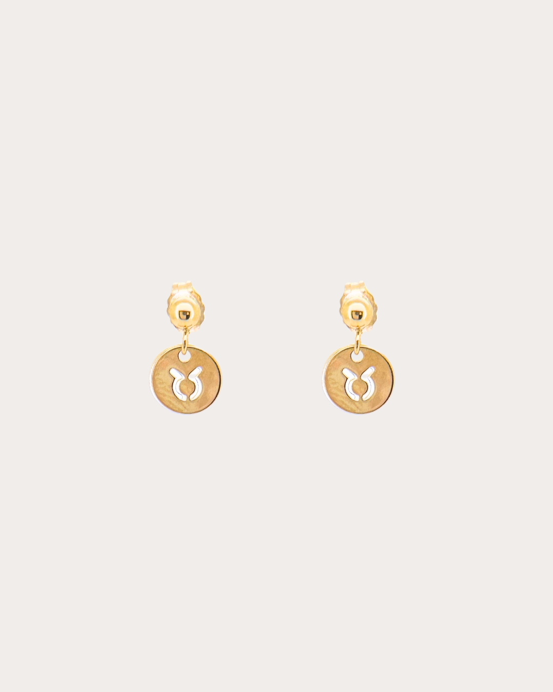 Taurus Zodiac Disc Dangle Studs