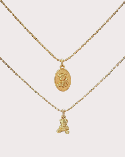 Penelope Cuddle Teddy Bear Ball Chain Necklace Set