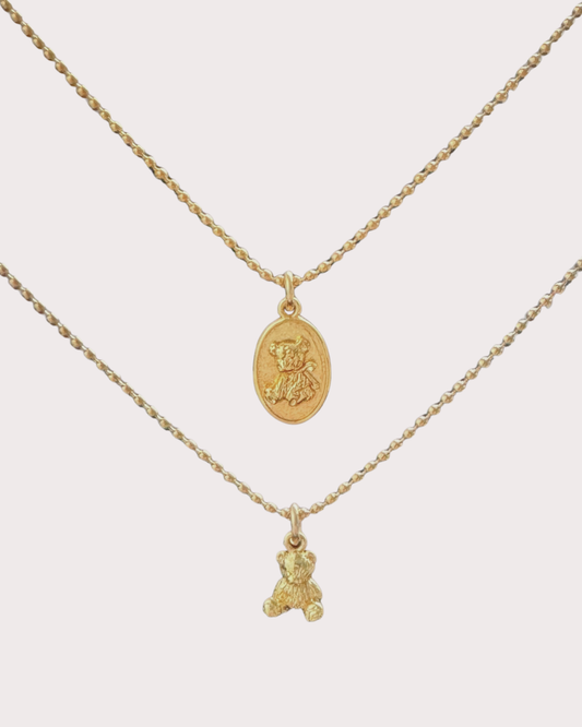 Penelope Cuddle Teddy Bear Ball Chain Necklace Set