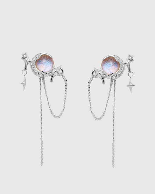 ID #14 MOON EARRINGS [SILVER]