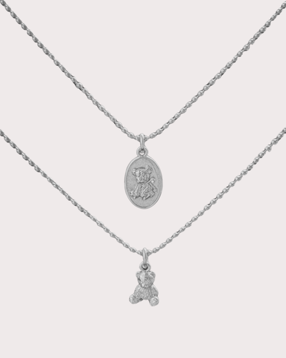 Penelope Cuddle Teddy Bear Ball Chain Necklace Set