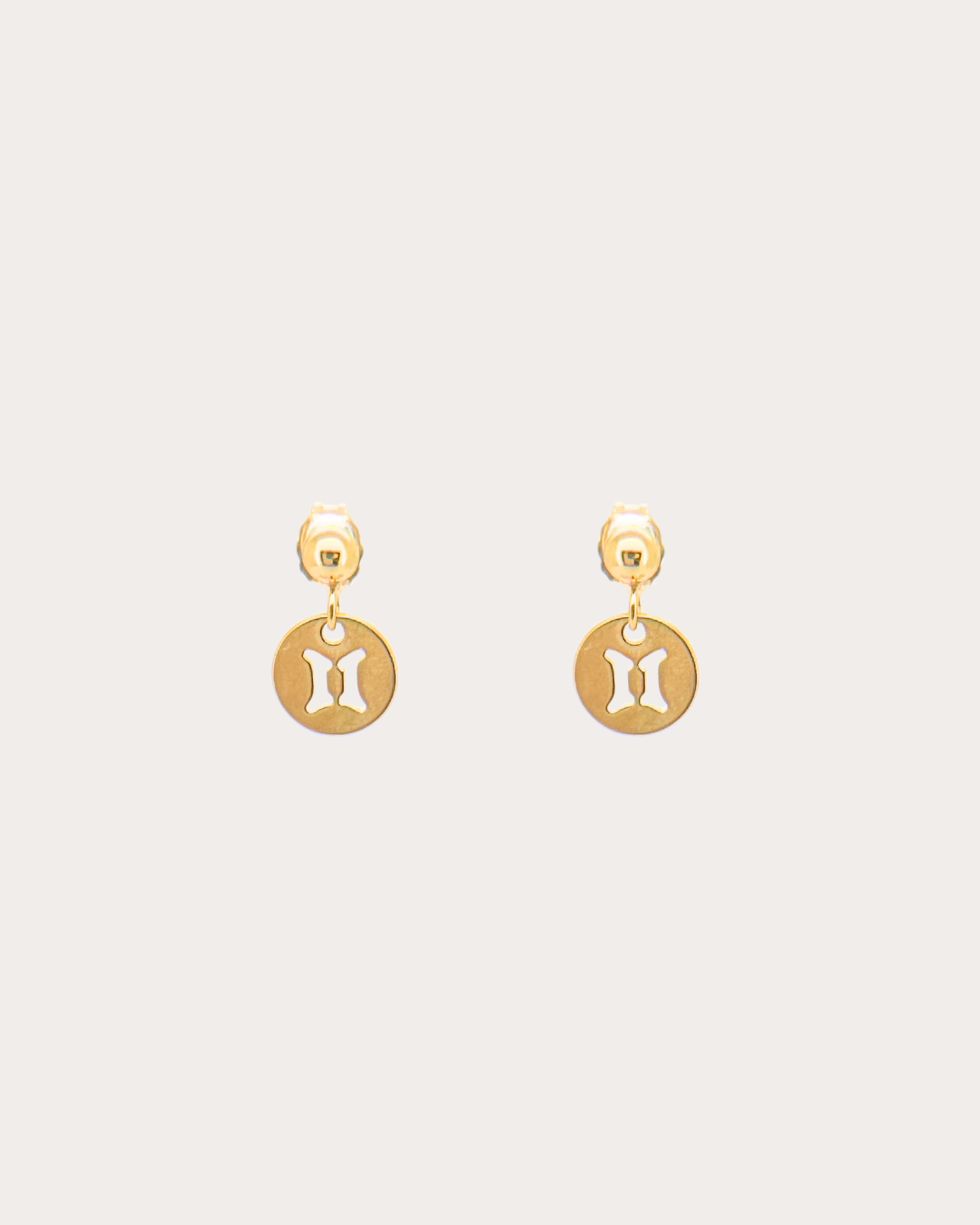 Gemini Zodiac Disc Dangle Studs