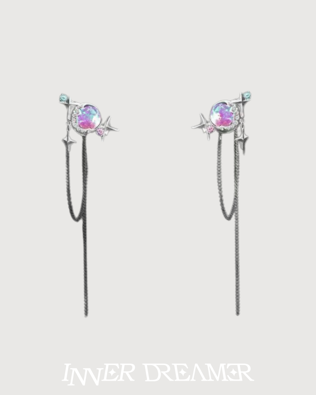 ID #14 MOON EARRINGS [SILVER]