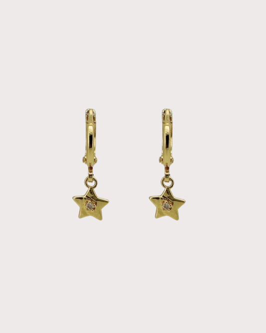 Starry Star White Zircon Huggie Earrings