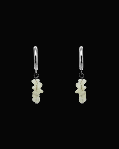 Alana White Quartz Huggie Earrings