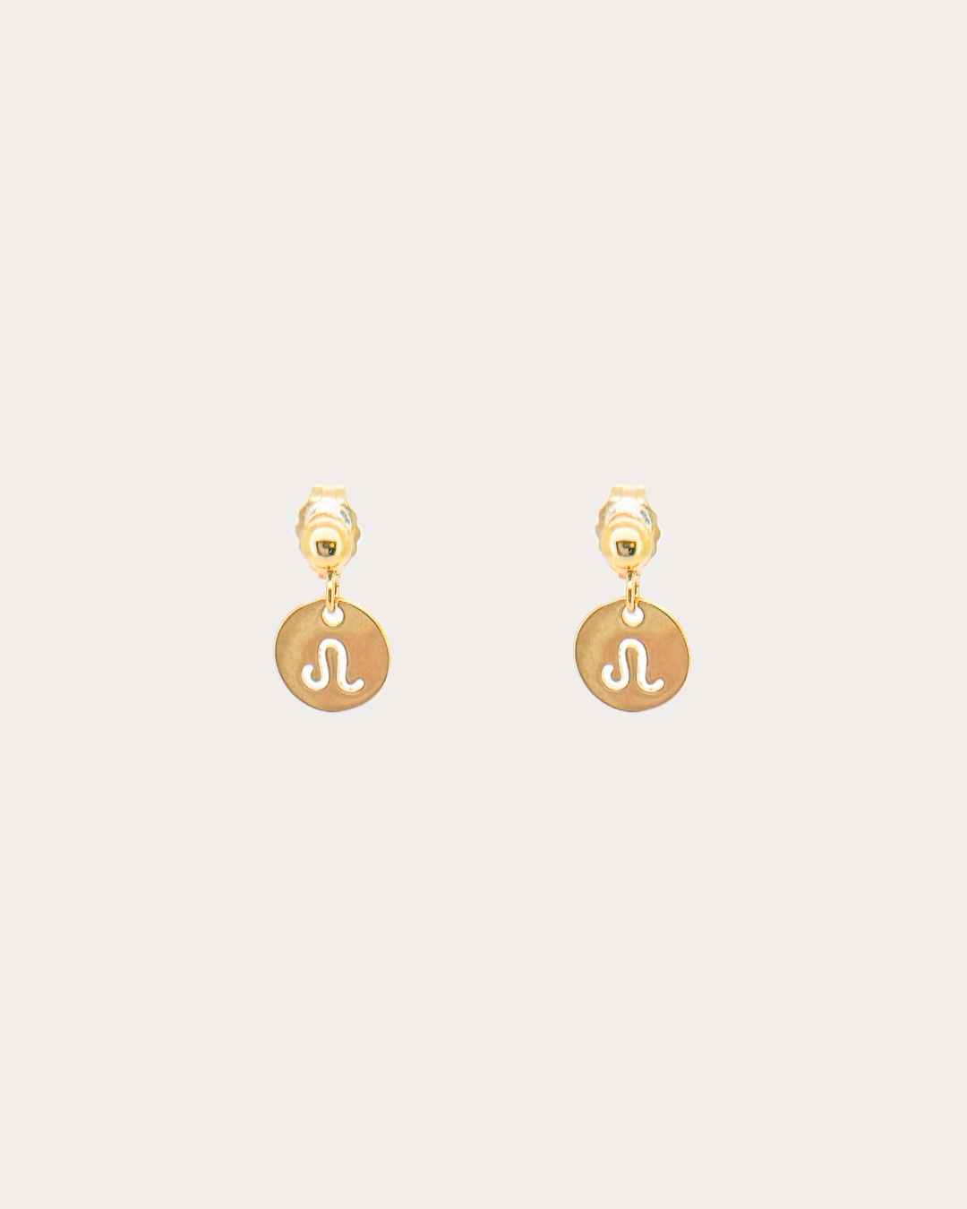 Leo Zodiac Disc Dangle Studs