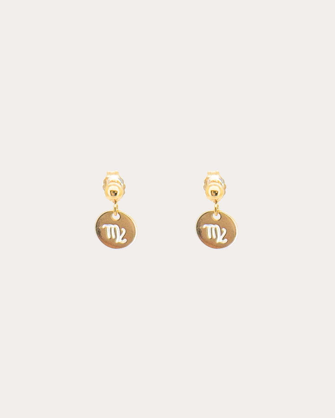 Virgo Zodiac Disc Dangle Studs