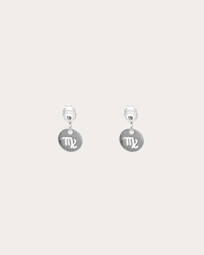 Virgo Zodiac Disc Dangle Studs