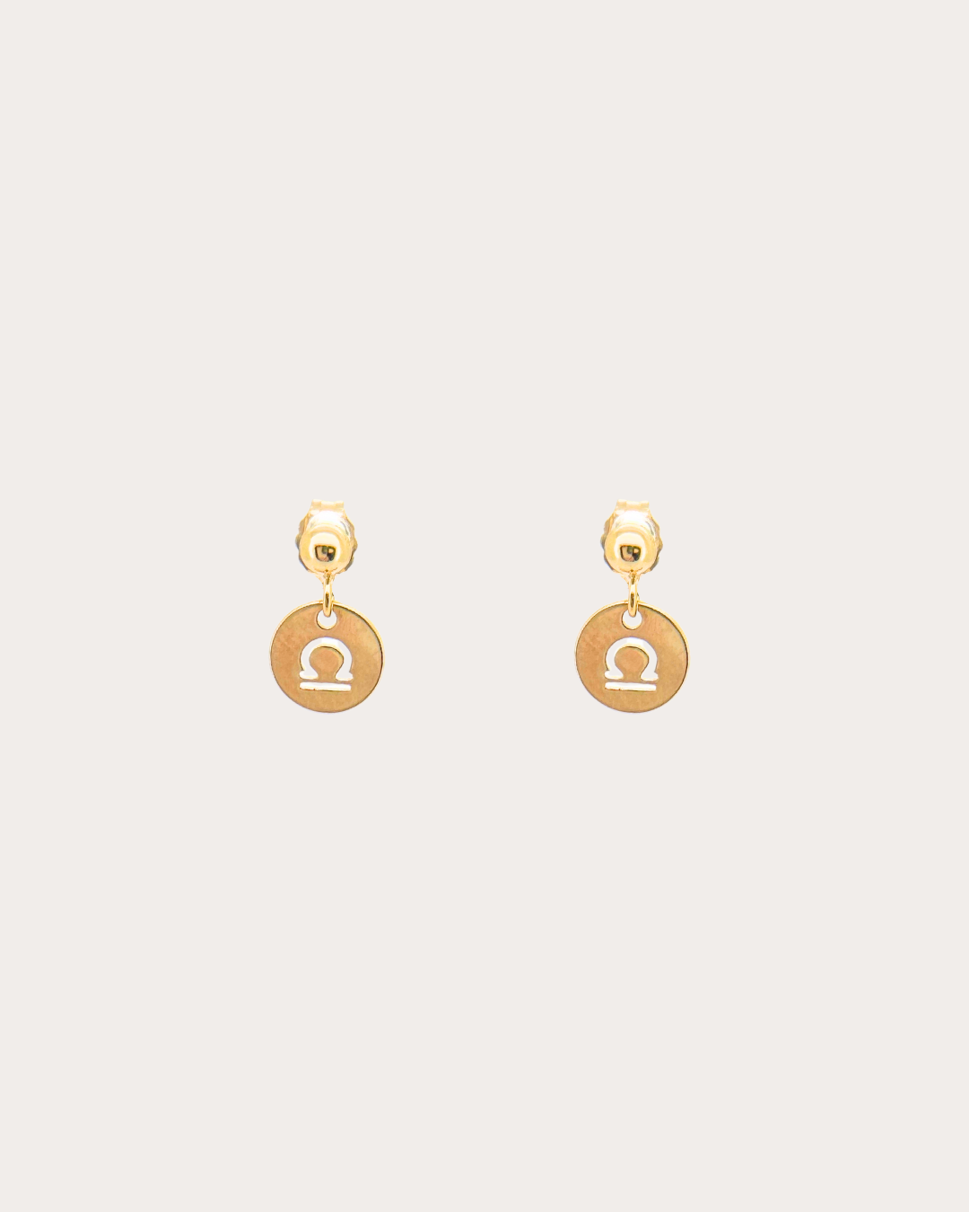 Libra Zodiac Disc Dangle Studs