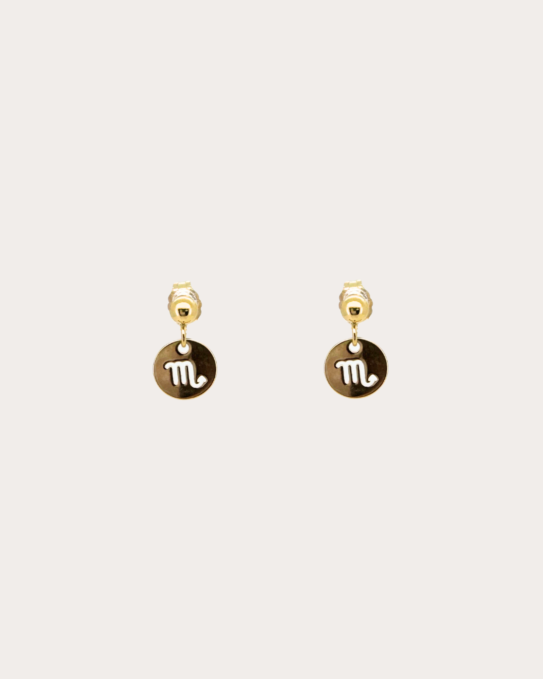 Scorpio Zodiac Disc Dangle Studs