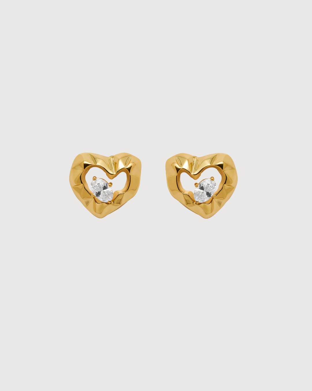 ID #22 HEART EARRINGS [GOLD]