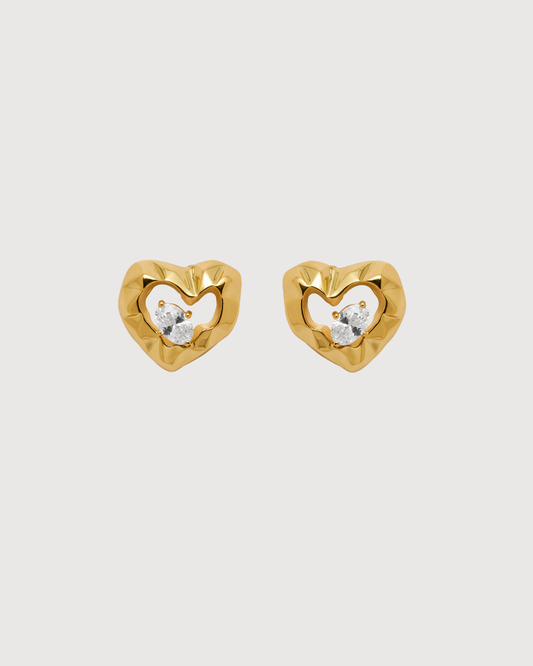 ID #22 HEART EARRINGS [GOLD]