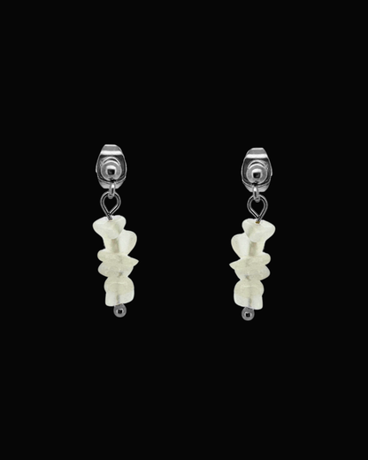 Alana White Quartz Dangle Studs