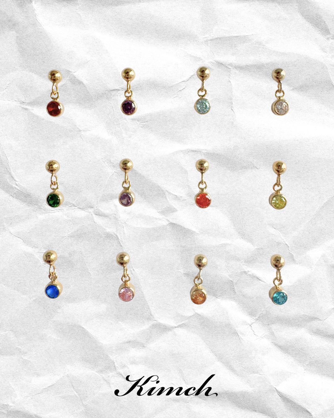 Birthstone Dangle Stud (3mm) - Gold Filled/Sterling Silver