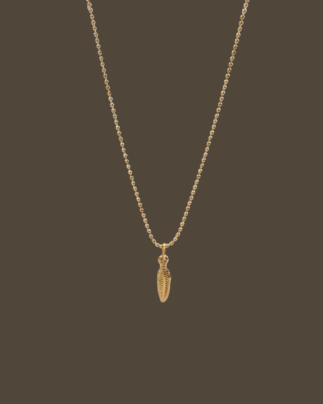 Erma Feather Ball Chain Necklace