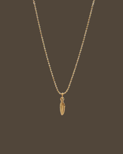 Erma Feather Ball Chain Necklace