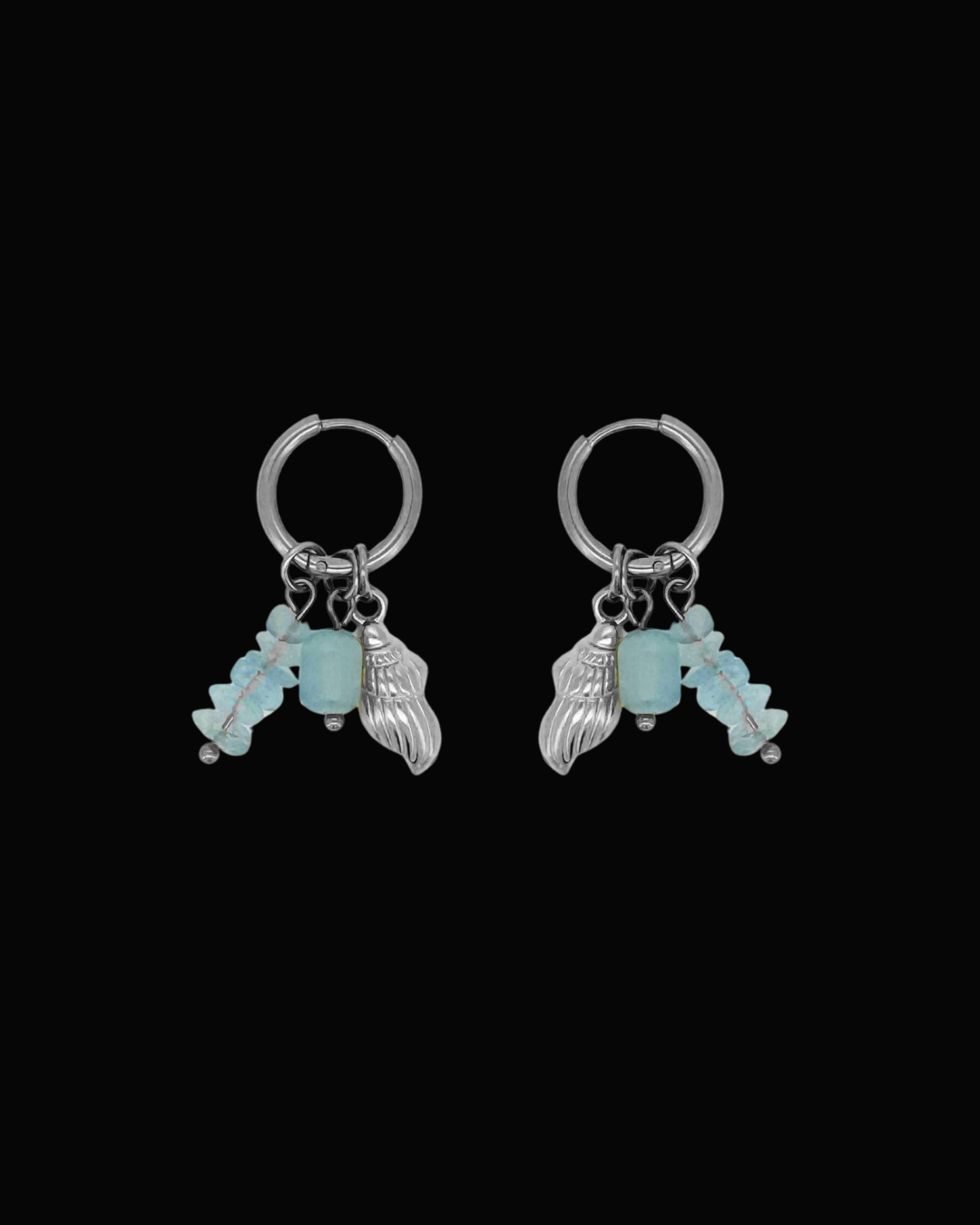 Carly Shell Quartz Gem Earrings