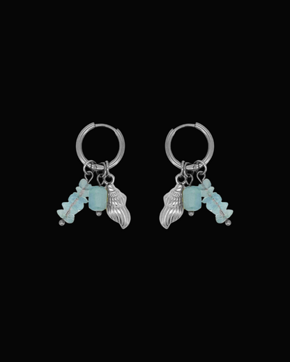Carly Shell Quartz Gem Earrings