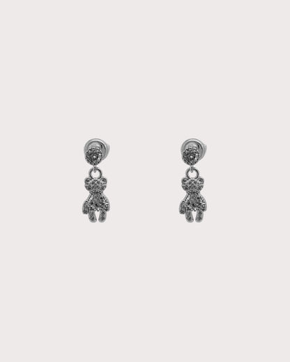 Effie Teddy White Zircon Embellished Dangle Studs
