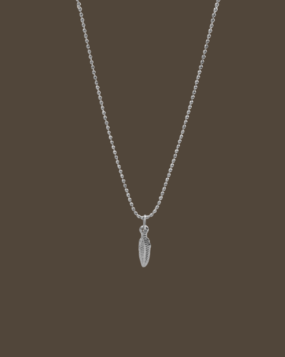 Erma Feather Ball Chain Necklace